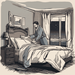 Mężczyzna szykuje się do Snu