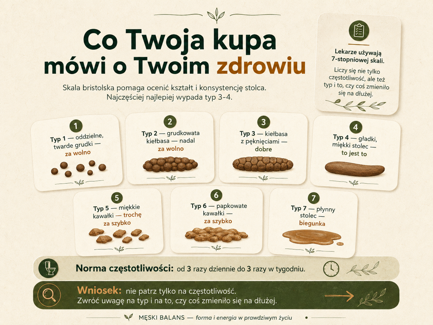 Infografika Męski Balans: skala bristolska